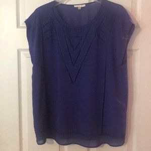 Royal blue/purple geometric blouse